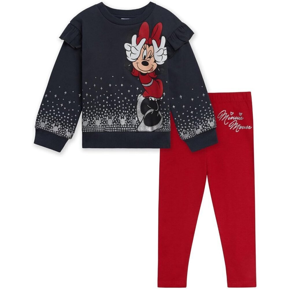 Minnie Mouse Fleece Sweatshirt and Leggings Outfit Set Infant to Big Kid Sizes 1
